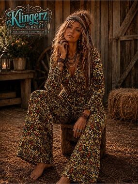 Vibrant plus size Floral Jumpsuit with Yellow and green Accents
